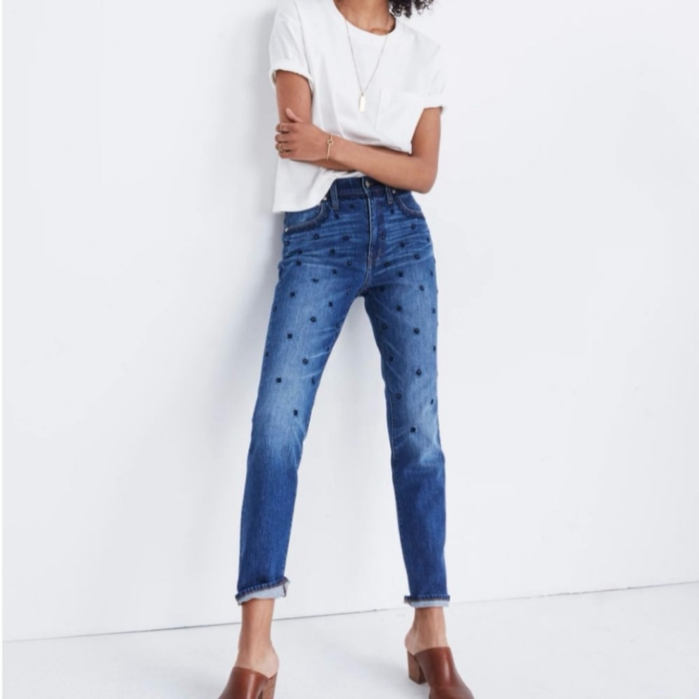 Madewell High Rise Slim Boy Jean Beaded Edition | 24